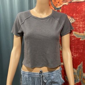 American Eagle Waffle Cropped 90s or Y2K Tee